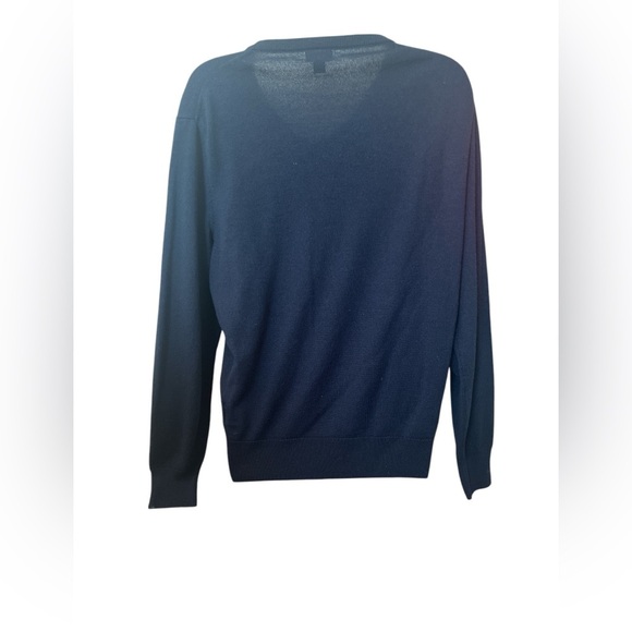 J Crew Men’s Wool Blend Long Sleeve Navy Sweater Size Large - Picture 3 of 5